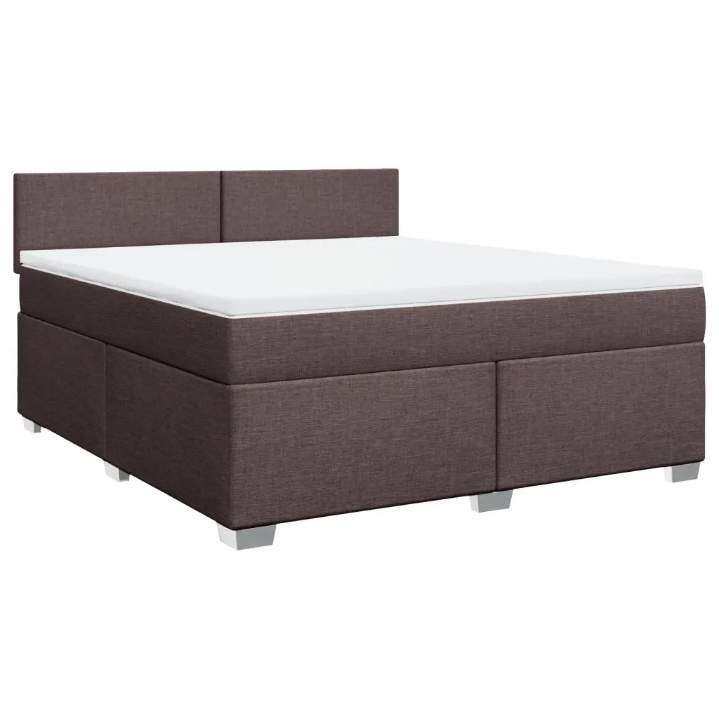 vidaXL Giroletto a Molle con Materasso Marrone Scuro 180x200cm Tessuto