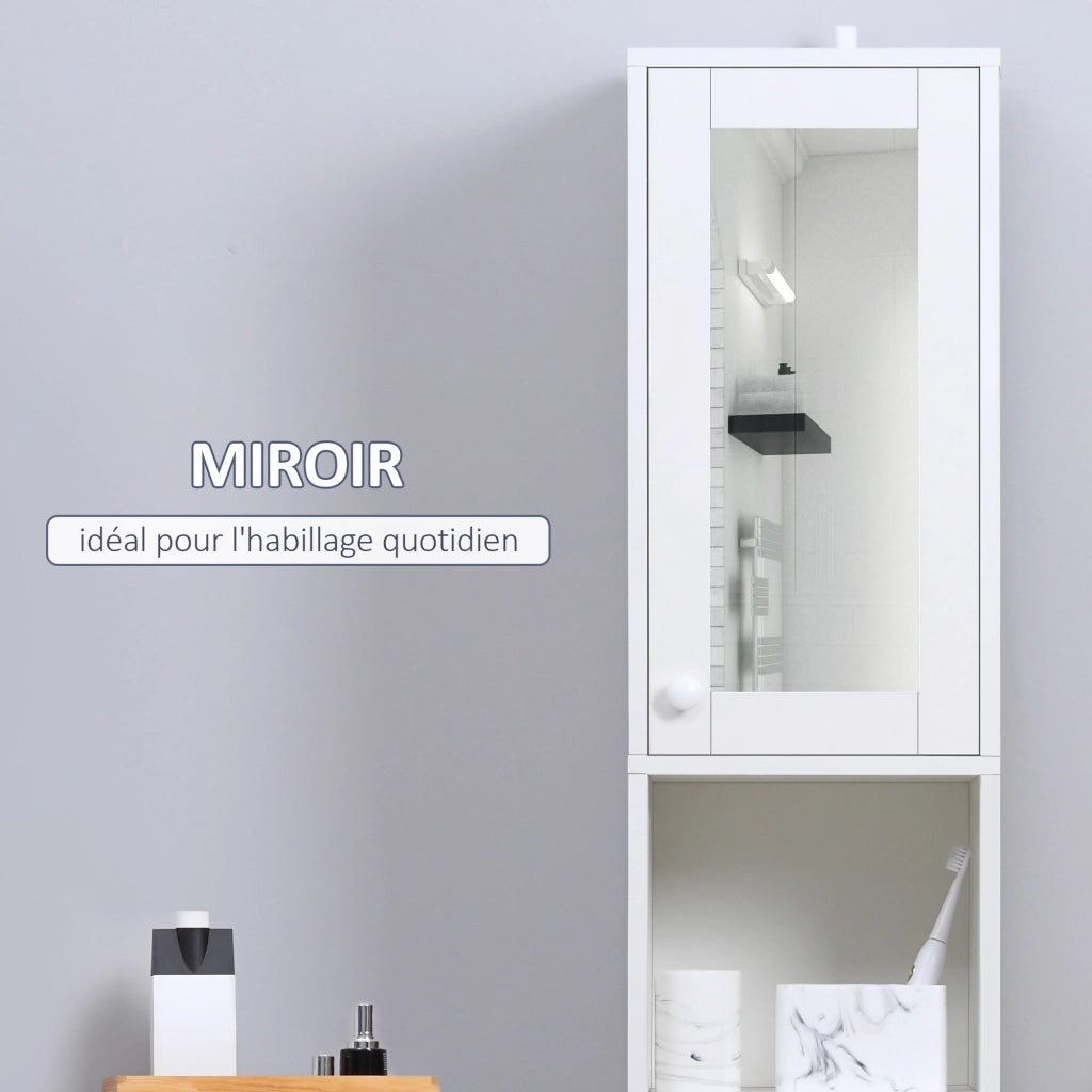 Armadio bagno alto colonna ¨C zephmum ¨C bianco 30x28x170 cm
