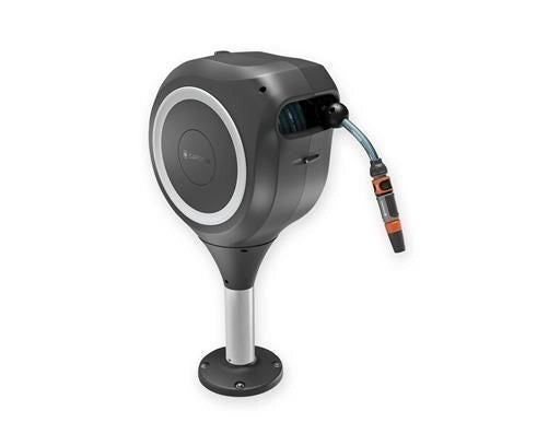 Gardena 18607-20 Avvolgitubo RollUp S per Terrazza con Tubo 15 m Tecnologia RollUp e Riavvolgimento Automatico colore Bianco