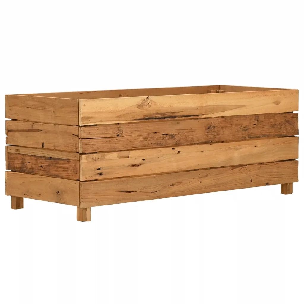 Letto Rialzato 100x40x38 cm Legno di Teak di Recupero e Acciaio