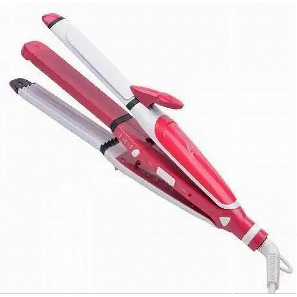 Trade Shop - Piastra Capelli Ferro Arricciacapelli Professionale Multistyler 3 In 1 Gm-1958 -
