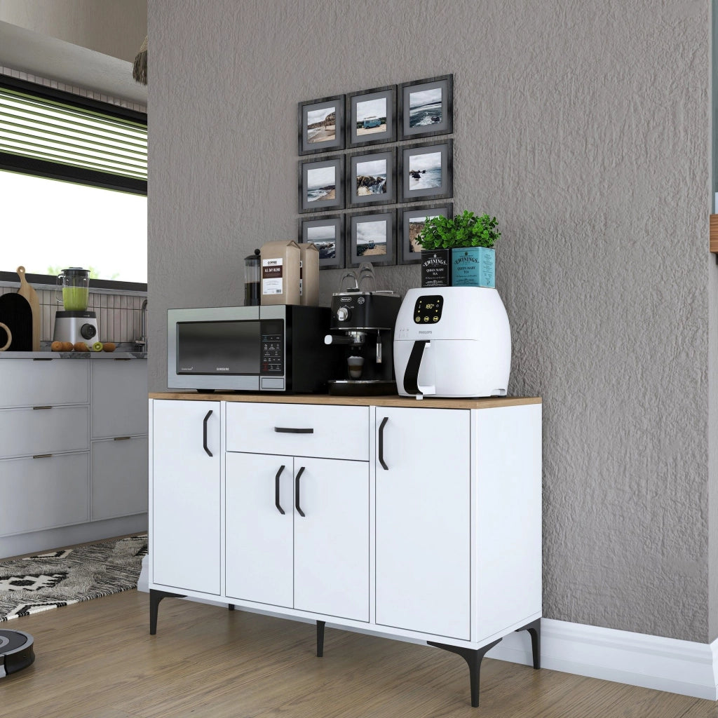 Madia Piobbico, Credenza un Cassetto, 120x40x79h cm Bianco