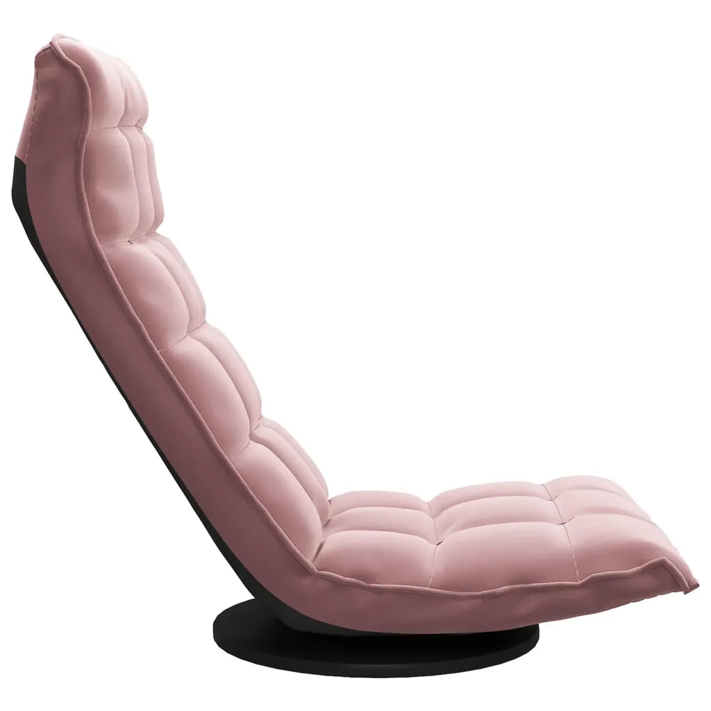 Sedia da Pavimento Girevole Rosa in Velluto 336568