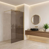 Parete Doccia Rea Flexi Brown / Gold 140