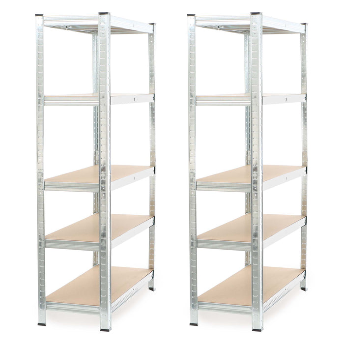 Set 2x scaffali a incastro per carichi pesanti 180x90x40cm Max 875kg l’uno Acciaio 5 ripiani