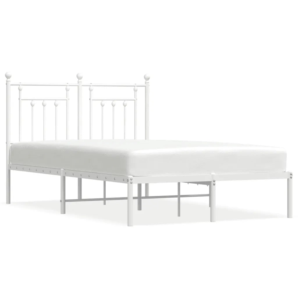 Giroletto con Testiera-Struttura Letto con testiera in Metallo Bianco 120x200 cm 793955