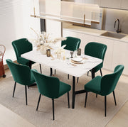 Sedia da pranzo in velluto verde