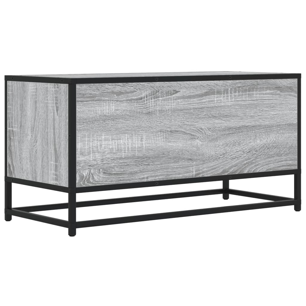 Mobile TV multimediale scaffale TV mobile TV sala da pranzo soggiorno camera da letto Sonoma 80 x 34,5 x 40 cm legno ingegnerizzato e metallo grigio 02_0028456