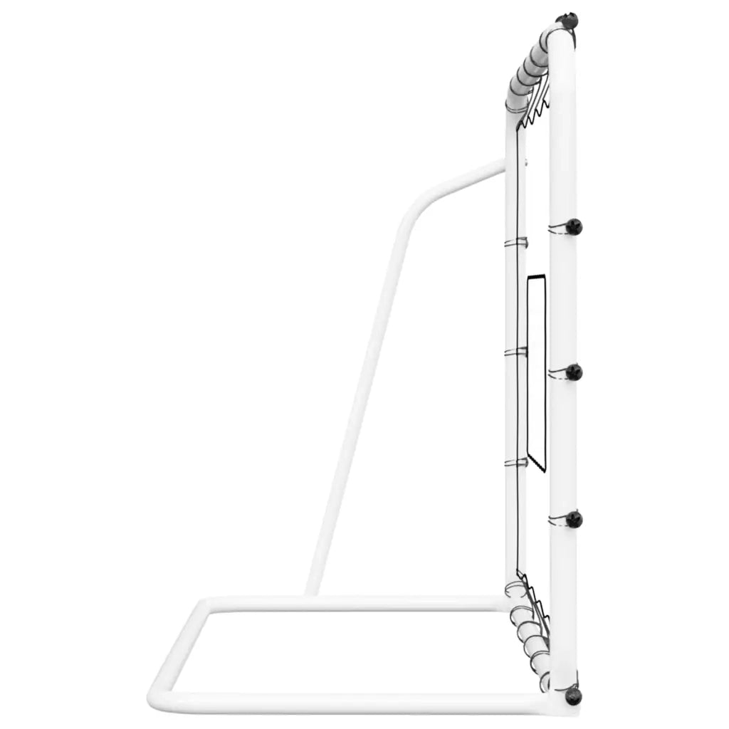 Rete Rimbalzante Calcio Bianca e Nera 184x61x123cm Acciaio e PE 93735