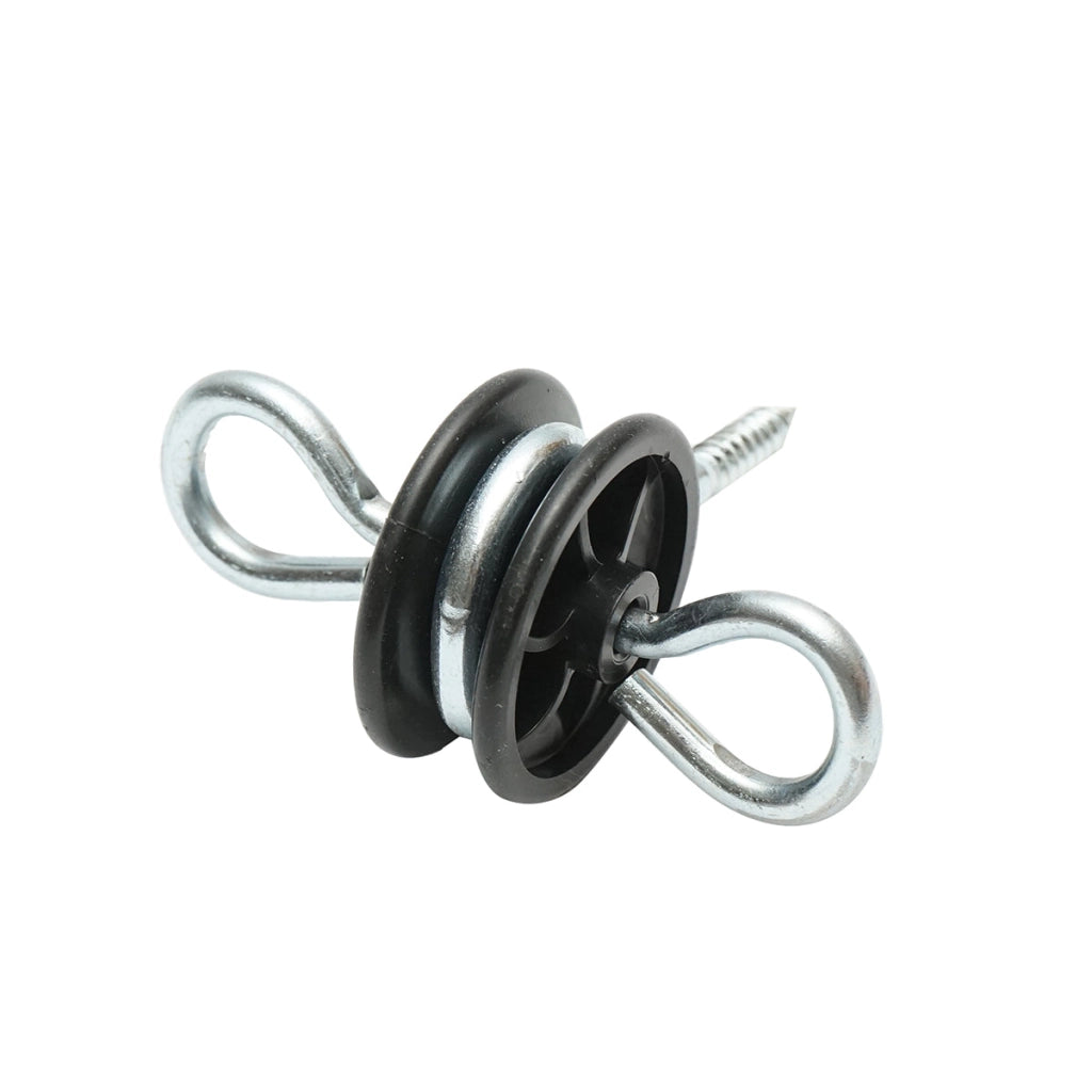 Isolatore in acciaio inossidabile con ancoraggio doppio, 5.9 mm, 90x86 mm, per recinzione elettrica, Breckner Germany