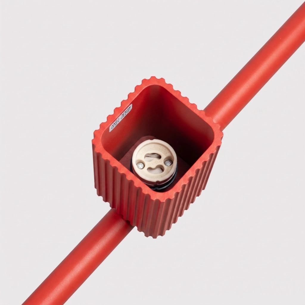 Lampadario RAYO 4 rosso