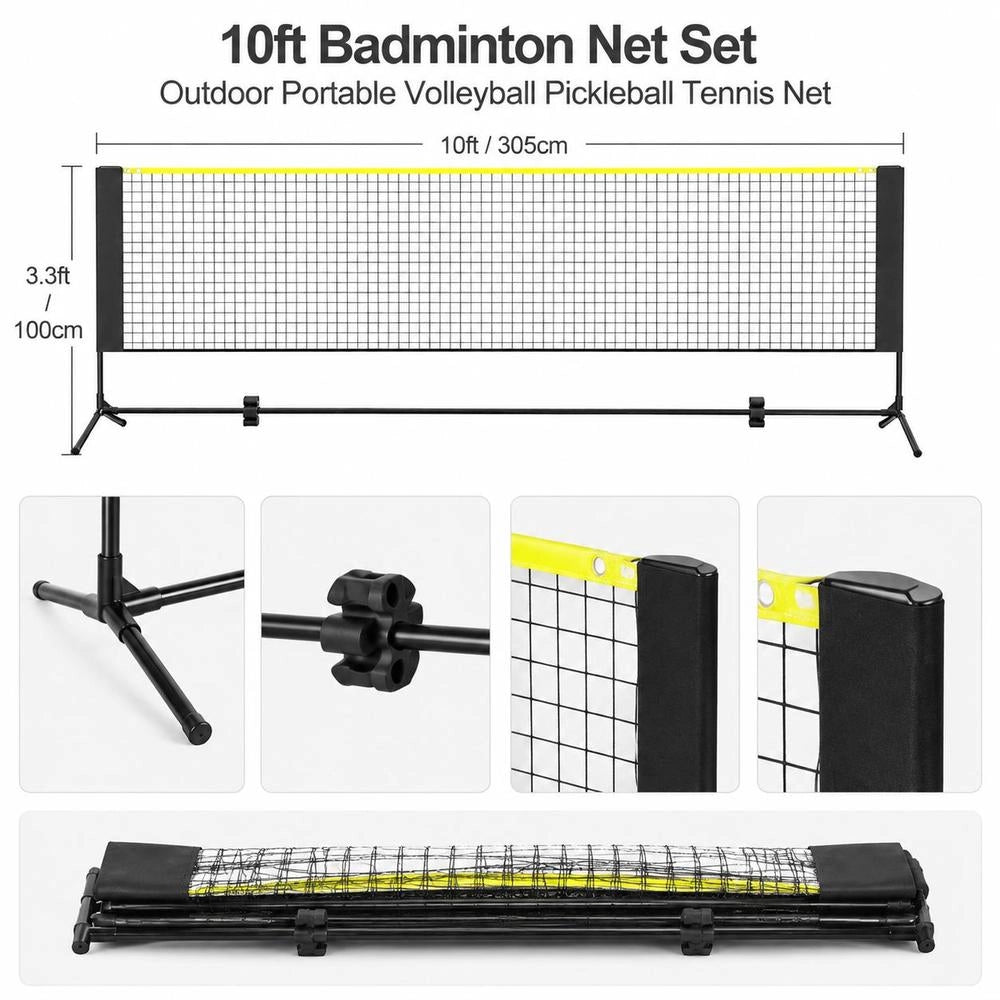 3m Badminton Net Set Outdoor Portable Volleyball Pickleball Tennis Net