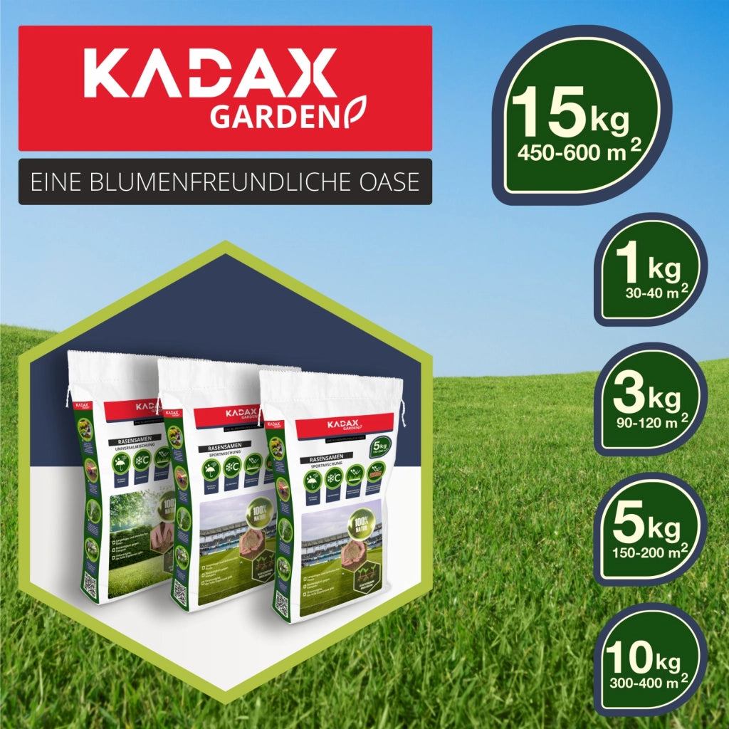 Semi per prato KADAX 15 kg Universali Autocompattanti Resistenti al calpestio 600 m²