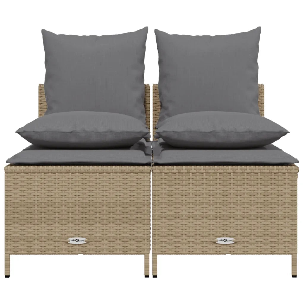 Set Divano da Giardino 4 pz con Cuscini Beige in Polyrattan 368383