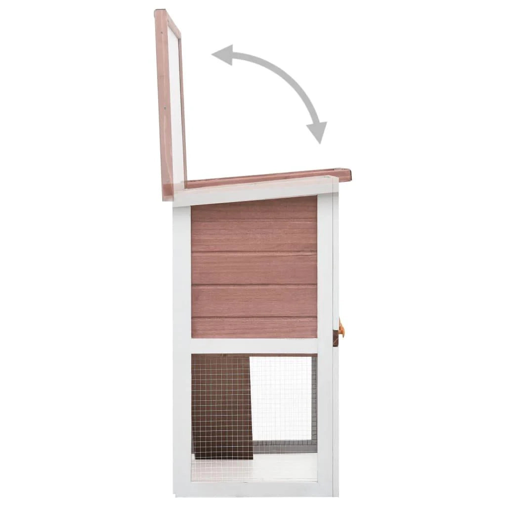 Conigliera da esterno 90 x 45 x 80 cm 1 porta legno marrone 02_0000587