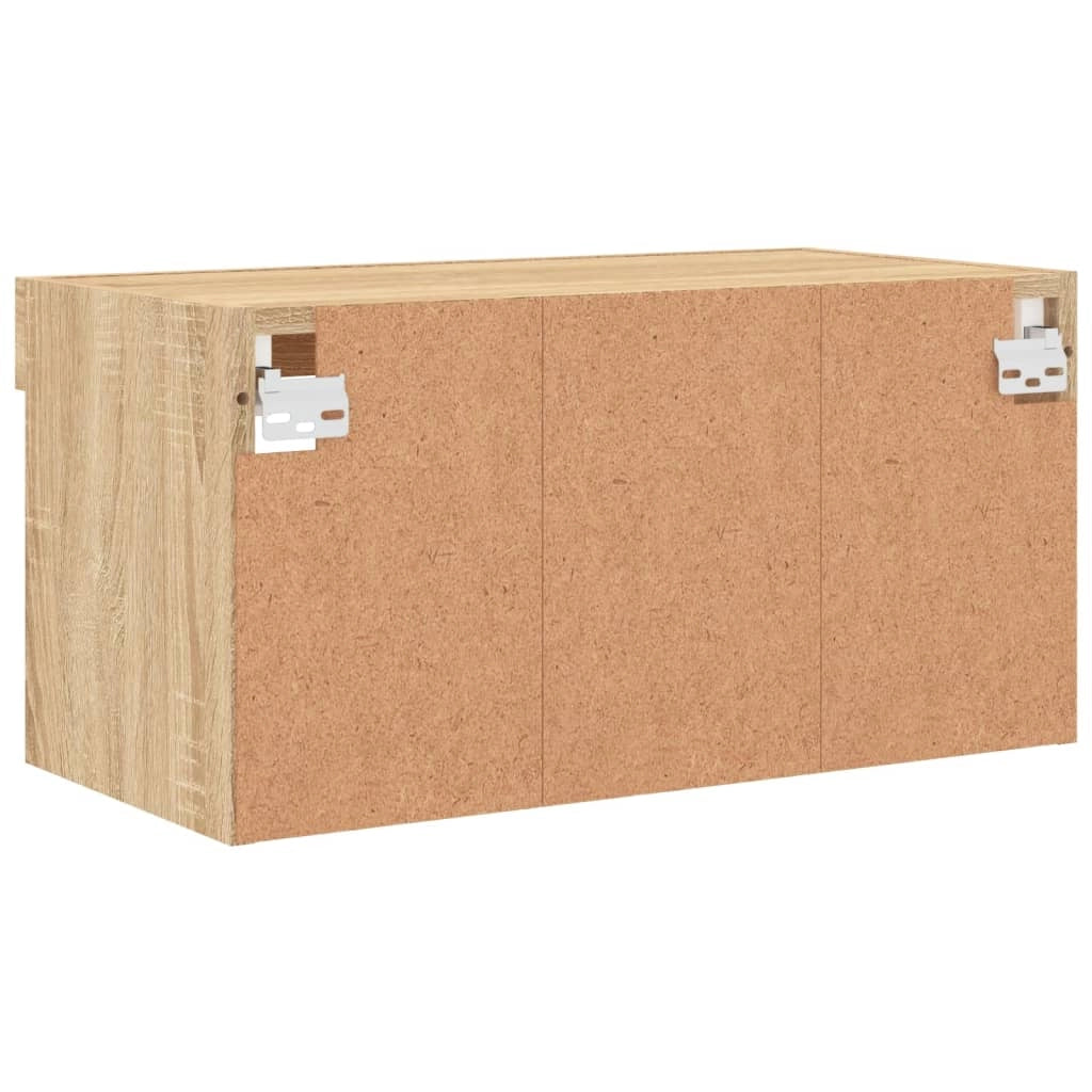 Mobile TV multimediale mensola TV credenza mobile TV per sala da pranzo soggiorno camera da letto con luci LED rovere Sonoma 60 x 30 x 30 cm marrone 02_0026786