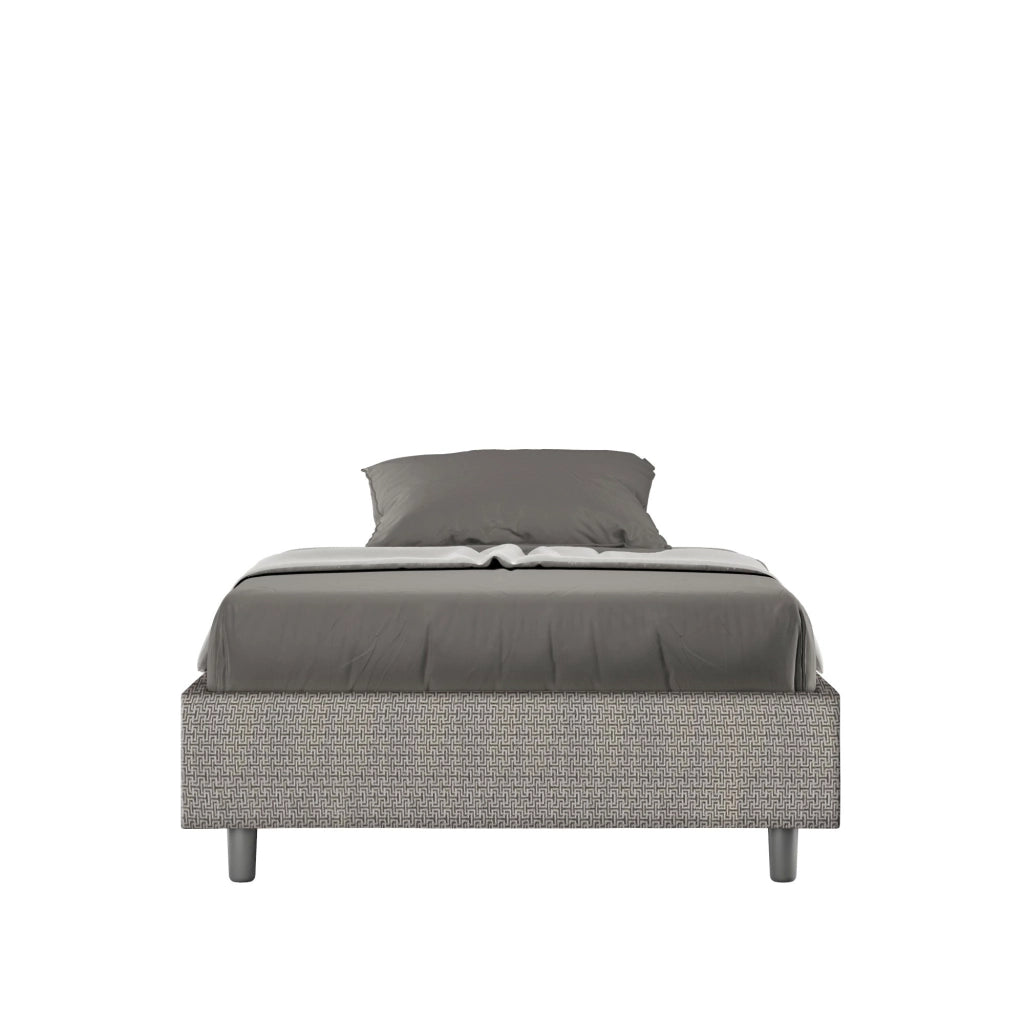 Letto 1 Piazza e Mezzo Sommier 120x210 cm Senza Rete Azelia Labirinto 02 Grigio