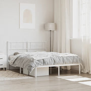 Giroletto con Testiera-Struttura Letto con testiera Metallo Bianco 120x190 cm 482554