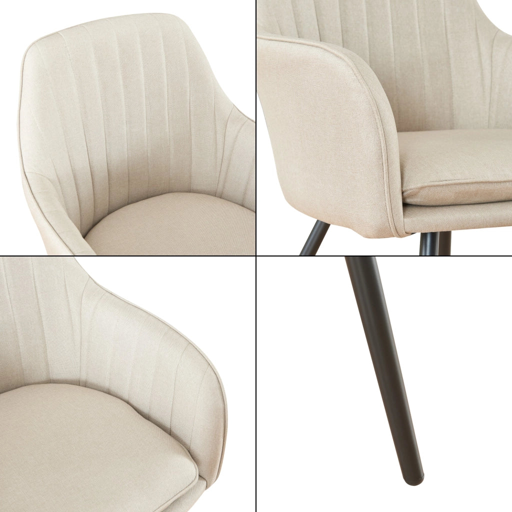 Set di 2 sedie da pranzo/soggiorno/cucina dal design moderno 86 x 57 x 59 cm beige 03_0009625