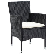 Sedie da Pranzo per Giardino 4 pz | Sedie da Esterno in Polyrattan Nero