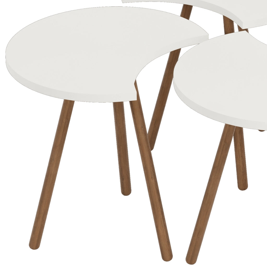 Set di 4 Tavolini Componibili 'Højer' Tavolino Basso 4 in1 - Bianco [en.casa]