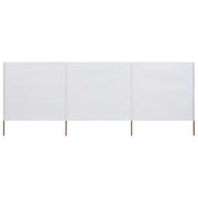 Paravento a 3 pannelli in tessuto 400 x 80 cm bianco sabbia 02_0008813