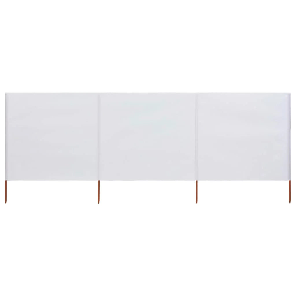 Paravento a 3 pannelli in tessuto 400 x 80 cm bianco sabbia 02_0008813