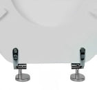Sedile WC in MDF Bianco con Cerniere Regolabili in Metallo – Distanza Fori 110–210 mm
