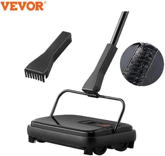 Macchina per pulire a mano - Aspirapolvere per tappeti - 300ml Porta immondizia portatile - Per tappeti e pavimenti duri - Testa rotante 180° - 4 ruote