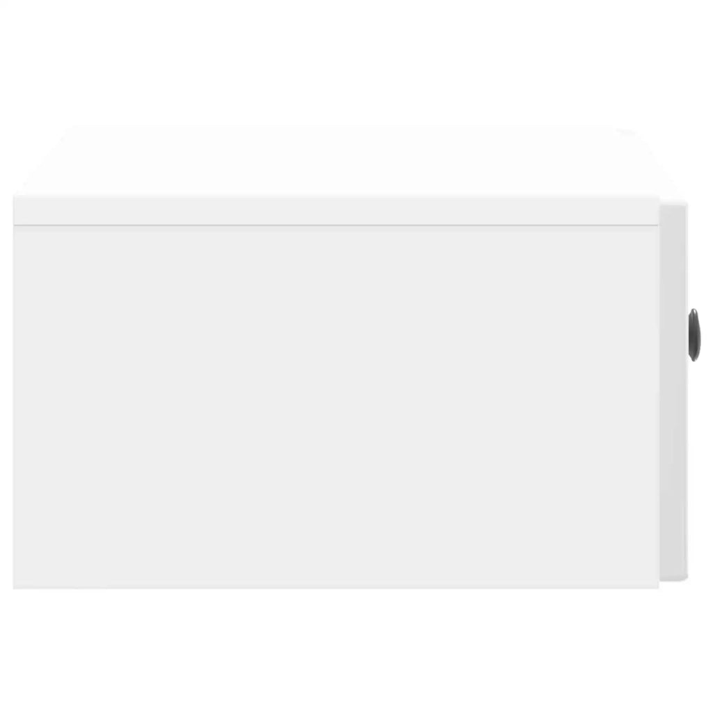 Mobiletto da notte a muro 2 pcs Bianco Lucido 49 x 34,5 x 20 cm
