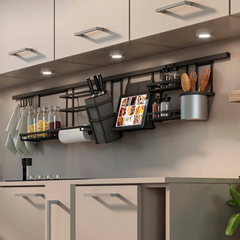Lotto di 2 Zoccolo per cucina Plasline con accessori, altezza 100 mm, 2 barre lunghezza 2,35 m, Tecnoplastica, Anodizz..