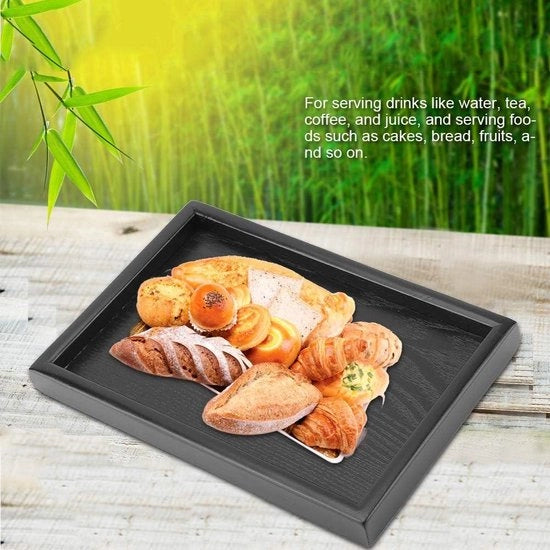 Tavola rettangolare per snack e pasti - 25 x 14cm - 70x70 cm - Tavola per ristorante in legno massiccio nero