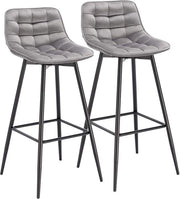 Sedia Bar con Schienale Industriale - Set di 2 - Sedia Bar con Schienale - Sedia Bar con Schienale e Schienale Reclinabile - Sedia da Cucina - Sedia Bar con Pelle