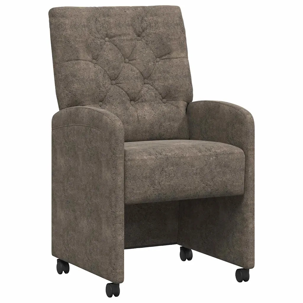 Sedie da Pranzo con Ruote 2 pcs Grigio scuro 58 x 67 x 97 cm 42017863