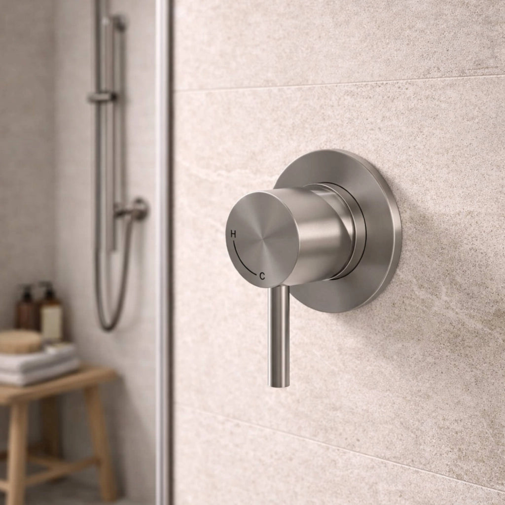 SINED Miscelatore da muro in acciaio inox 316L satinato per bagno e installazioni interne ed esterne resistente alla corrosione - Modello LEVANTE