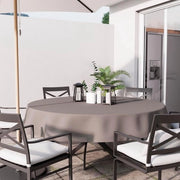 Tavolo Rotondo Coperta Moka Poliestere Marrone Diametro 180 cm