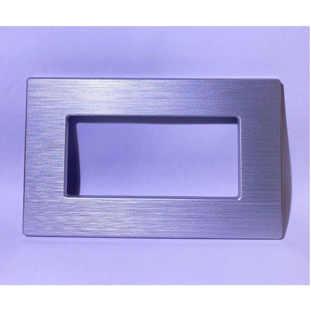 Trade Shop - Placca Dynamic 3 4 6m Tecnopolimero Satinato Argento Compatibile Bticino Axolute -