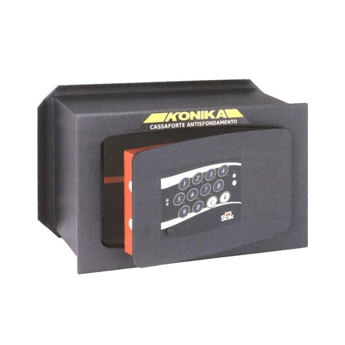 For Demand SCEKD58 Konika Cassaforte Digitale Motorizzata da Incasso 5.8 L con Catenacci in Acciaio da 22 mm Spessore Porta 10 mm colore Nero