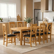 Set da pranzo 9 pz Nero Legno di Quercia Massello 3430418