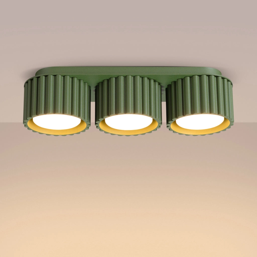 Plafoniera AURA 3 verde oliva Gx53