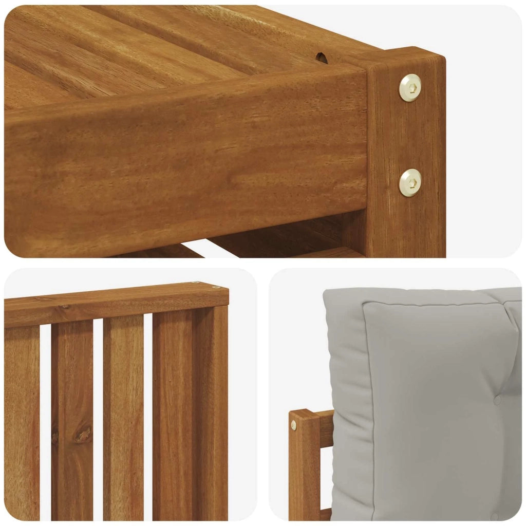 Set di divani da esterno 5 pcs Grigio Naturale e Chiaro 3372976