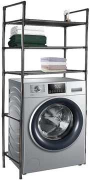Wascube a tre piani per bagno - Raccoglitore per asciugatrice - Raccoglitore per bagno - Raccoglitore per sopra il water - Nero - Materiale in plastica