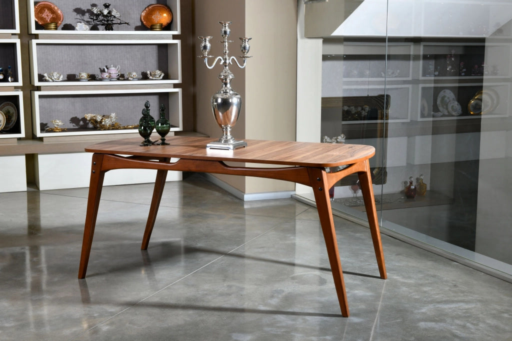 Pretoro, Tavolo Fisso 6 Posti, 160x80x75h cm Marrone Noce