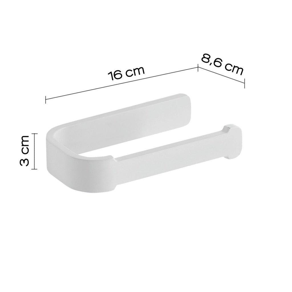 Portarotolo da muro in ottone, acciaio inox e Cromall 3224 Gedy serie OUTLINE Bianco Opaco