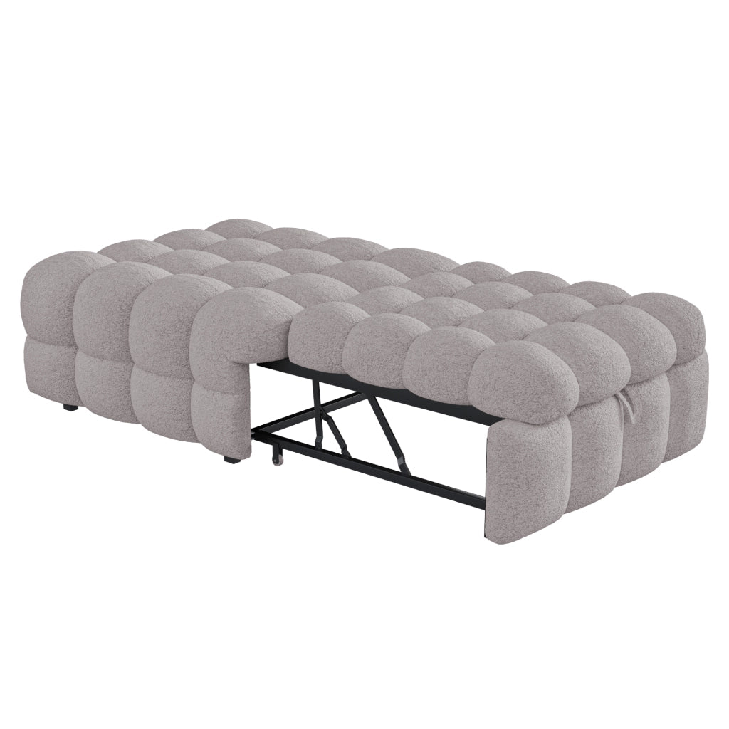 letto imbottito teddy grigio 76 x 183 cm