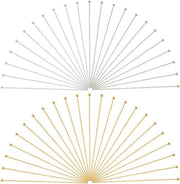 Pacchetto 500 pezzi di viti a testa rotonda 50mm - Viti per orecchini in oro - Viti a testa rotonda in ottone argentato - Viti a lunghezza per orecchini - Accessori per gioielli in DIY