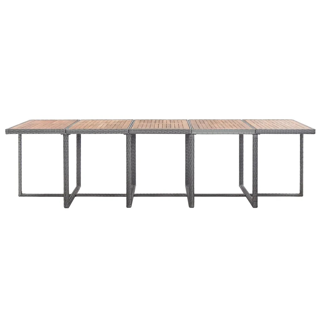 Set da Pranzo da Giardino 15 pz e Cuscini Polyrattan Antracite 46426