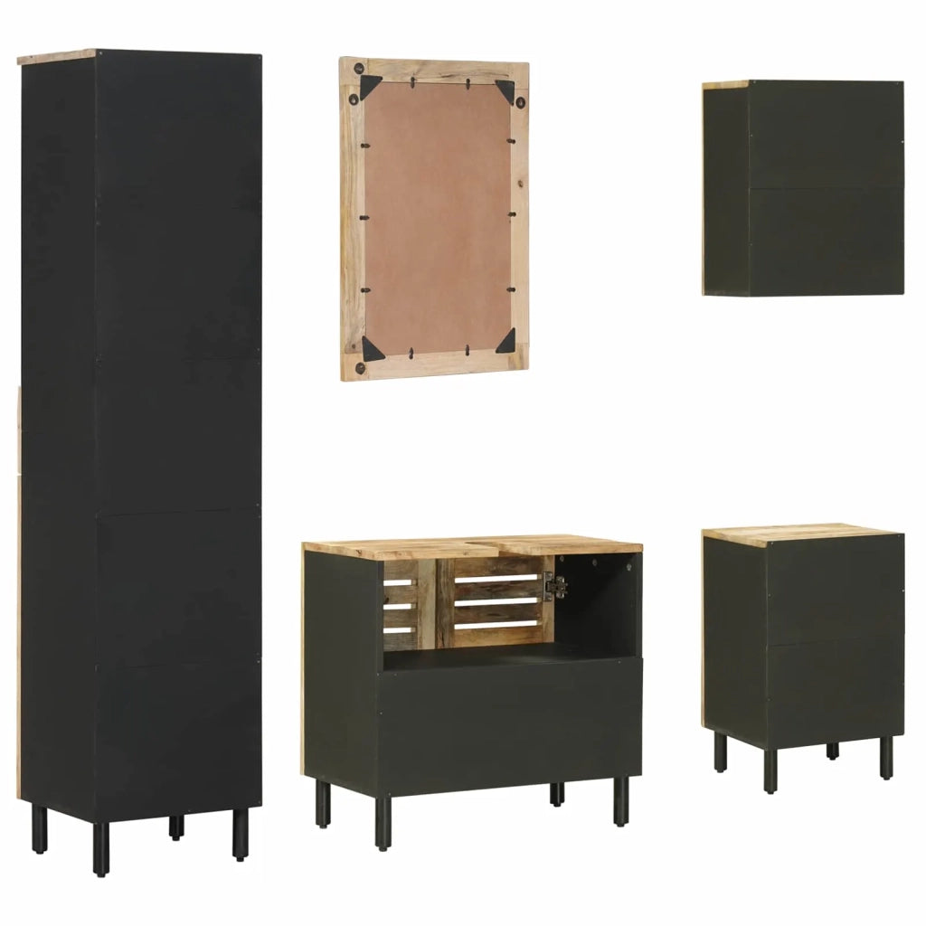 Set di Armadi da Bagno con porta 5 pcs Legno di mango massello 3310168