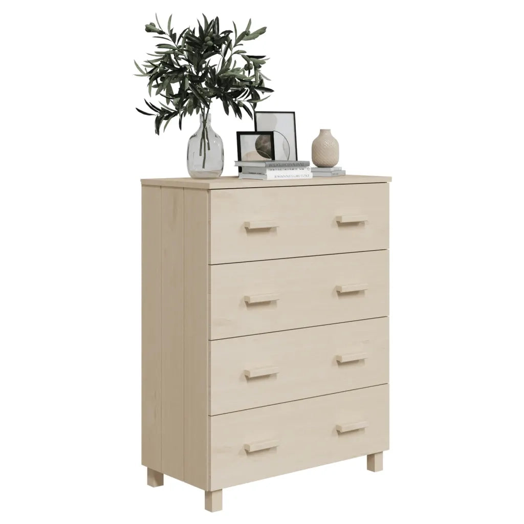 Credenza-Buffet-Armadio da cucina HAMAR ambra 79x40x103,5 cm in Legno Massello di Pino