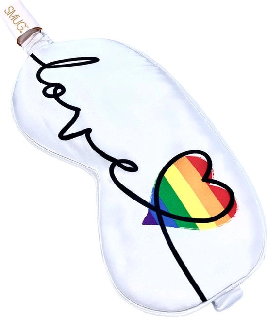 Maschera da sonno - 100% Oscurante - Maschera per gli occhi regolabile in satin - Disegno Pride Love
